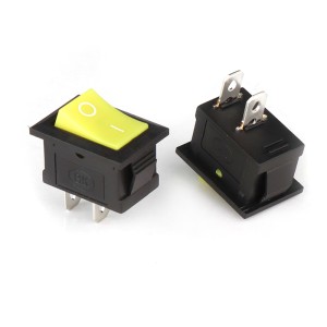Вимикач KCD1-106-2P клавішний міні (жовтий)