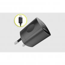 Мережевий зарядний пристрій Dotfes Travel Adapter Set MicroUSB Cable C04 чорний для смартфонів і планшетів