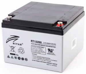 Акумуляторна батарея AGM RITAR RT12260 12В 26А·ч 166х178х125мм