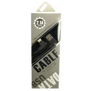 USB - Type-C кабель L-образный Speed cloth 2.1A 1м (черный)