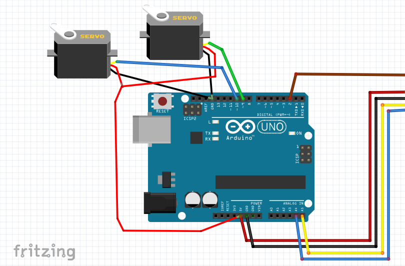 Arduino, MPU-6050 и 2 сервопривода