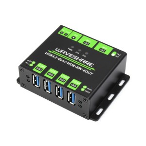USB-хаб Waveshare USB3.2-Gen1-HUB-2IN-4OUT с переключением между двумя компьютерами