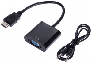 Конвертер HDMI на VGA (з аудіо, колір білий або чорний)