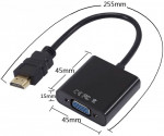 Конвертер HDMI на VGA (з аудіо, колір білий або чорний)