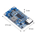 Зарядний модуль Li-Ion-LiFePO4 BMS 18W Type-C (3S)