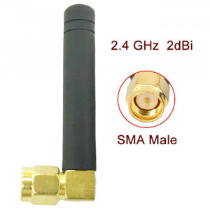 Антена Wi-Fi 2.4ГГц 2dBi SMA-plug (кутова)