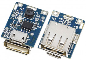Мини-модуль питания-зарядки от 18650 с USB-microUSB 1А
