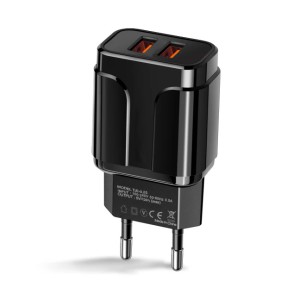 Зарядний пристрій TE-025 USB з LED-підсвіткою (5В 2x2.4А)
