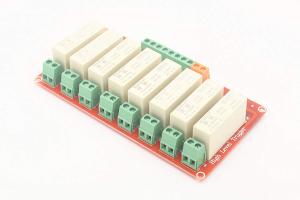 Мощный 8-ми канальный модуль твердотельного реле 5-220VDC в 3-32VDC 5А (High Level)