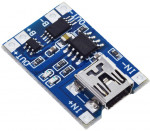 Зарядний модуль TP4056 Mini-USB з функцією захисту акумулятора