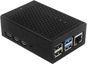 Алюминиевый корпус с вентилятором для Raspberry PI 4 (черный)