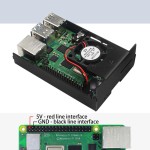 Алюминиевый корпус с вентилятором для Raspberry PI 4 (черный)
