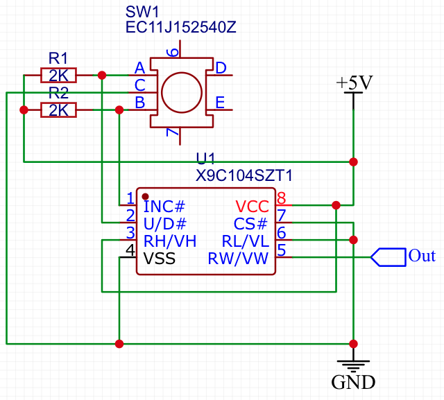 Модуль цифрового потенціометра 100 кОм (X9C104) купити в Києві та Україні