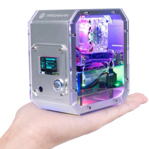 Корпус Pironman Raspberry Pi 4 с активным охлаждением, M.2 SATA SSD адаптером, OLED дисплеем, ИК приемником и кнопкой включения