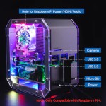 Корпус Pironman Raspberry Pi 4 с активным охлаждением, M.2 SATA SSD адаптером, OLED дисплеем, ИК приемником и кнопкой включения