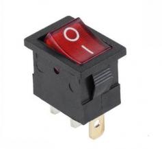 Переключатель с подсветкой MIRS-101-2 ON-OFF, 3-х контактный, 6A, 220V, красный