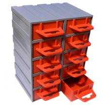 Сортовик КБ-10 (розмір комірки 45х74х25мм, колір червоний) блок з 10 комірок