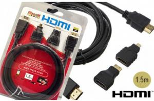Кабель 1.5м HDMI, miniHDMI, microHDMI 3 в 1