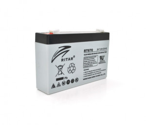 Акумуляторна батарея AGM RITAR RT670 6В 7.0Аг 151х34х94(100) Q20