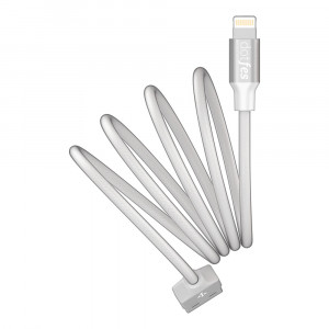 Кабель Dotfes Lightning to USB A03 Transparent Weave Type белый для смартфонов и планшетов