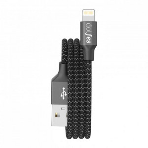 Кабель Dotfes Lightning to USB A06 Dual Tone Color Black для IPhone