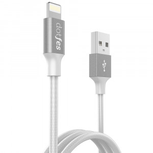 Кабель Dotfes Lightning to USB A03F MFI Transparent TPE Braided Tarnish для IPhone (1м)
