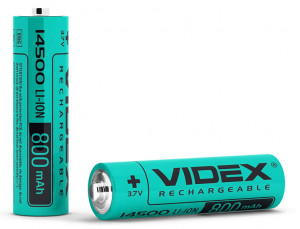 Акумулятор Videx 14500 Li-Ion 3.7В 800мАг (без захисту)