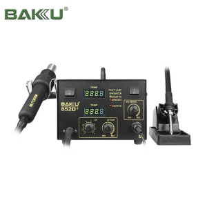 Паяльна станція BAKKU BK852D+ компресорна, цифрова індикація, фен, паяльник