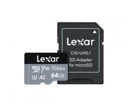 LEXAR® Professional 1066x 64GB microSDHC/microSDXC UHS-I, + ADP