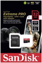 SanDisk Extreme Pro microSDHC 32GB + SD Adapter + Rescue Pro Deluxe 100MB/s A1 C10 V30 UHS-I U3