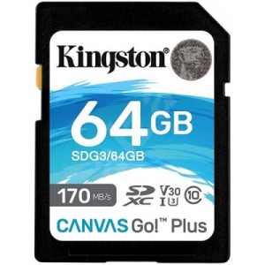 Kingston 64GB SDXC Canvas Go Plus 170R C10 UHS-I U3 V30
