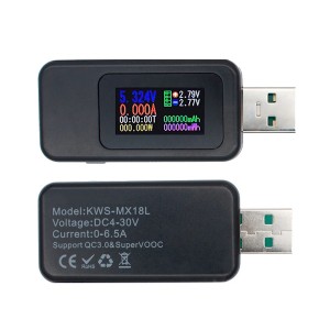 Тестер потужності USB зарядок KWS-MX18L (чорний)