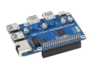 Плата розширення USB 3.2 Gen1 та Gigabit Ethernet для Raspberry Pi