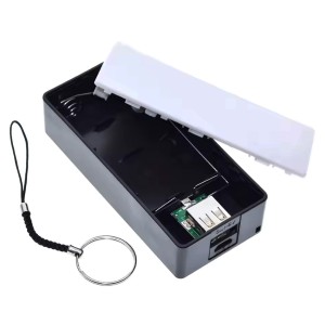 Портативний зарядний пристрій Powerbank 2x18650 з виходом USB (Колір: чорний + білий)