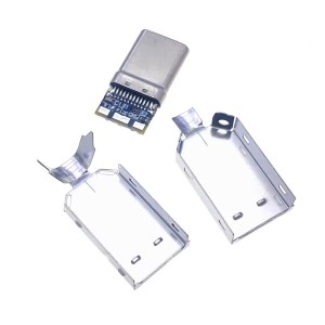 Роз'єм USB type-C 3.0 збірний під пайку (8-pin/PD) 1шт