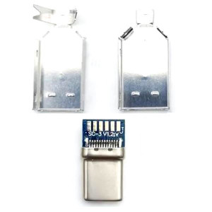 Разъем USB type-C 3.0 сборный под пайку (8-pin/PD) 1шт