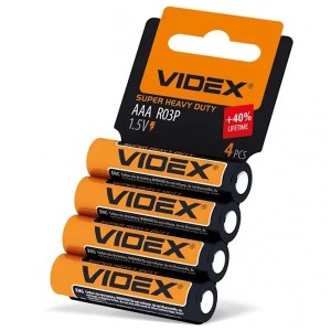 Батарейка AAA R03P 1.5В Videx (4шт)