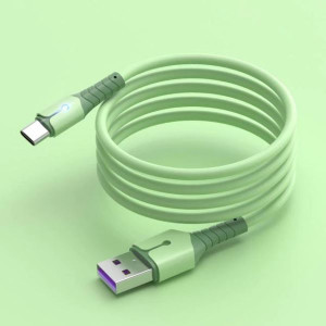USB-кабель силикон 5А Type-C 1.5м зеленый