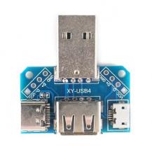 Адаптер порта USB 4-в-1 (USB-A/microUSB/Type-C)