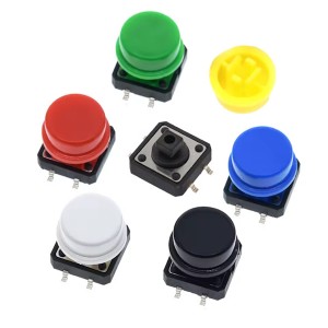 Комплект кнопок SMD 12x7мм з ковпачком (6 кольорів)