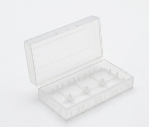 Бокс пластиковый полупрозрачный для двух аккумуляторов 18650