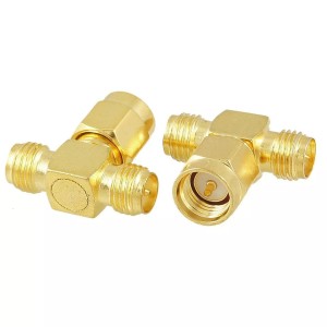 ВЧ-тройник SMA-plug x 2 RP-SMA-jack (Т-образный)
