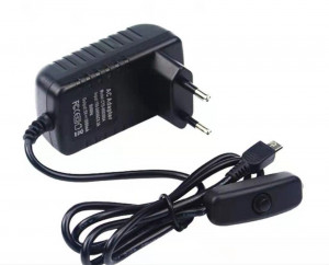 Импульсный адаптер питания MicroUSB 5В/3А с кнопкой