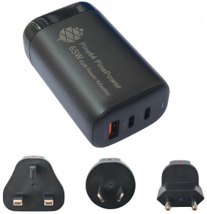Зарядное устройство PinePower – 65Вт GaN 2C1A PD, PPS и QC 3.0