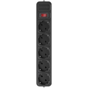 3.0м мережевий фільтр Maxxter SPM5-G-10B, 5 розеток, чорний