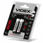 NiMH аккумулятор Videx AA HR6 1.2В 600 мАч (2 штуки, блистер)