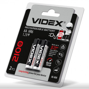 NiMH аккумулятор Videx AA HR6 2100 мАч (2 шт)