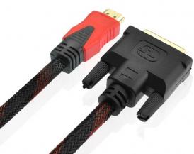 Кабель DVI-HDMI 1.5 м в оплетке с ферритами