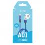 Кабель Dotfes Lightning to USB A01 Cloth Texture синий (100см)