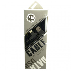 USB - Type-C кабель L-образный Speed cloth 2.1A 1м (черный)